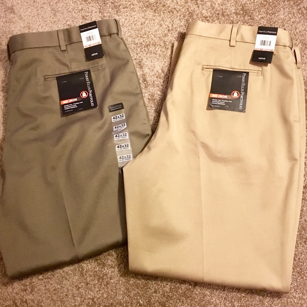 2 PERRY ELLIS MENS DRESS PANTS